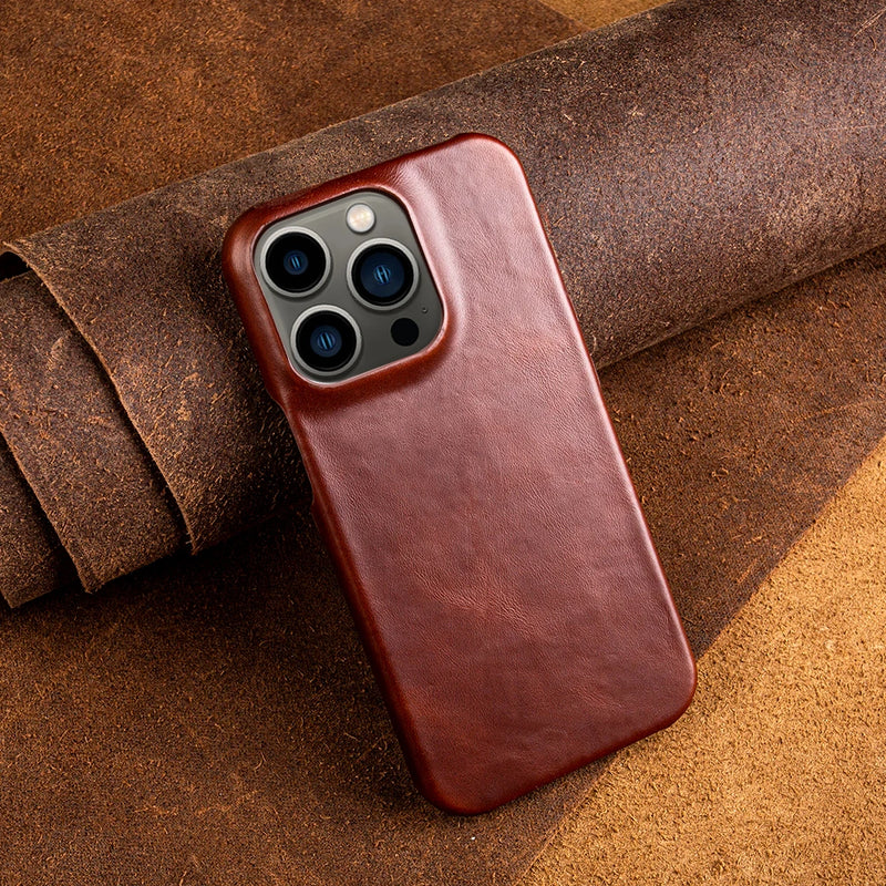 Case de Couro iPhone - Vintage Vinho