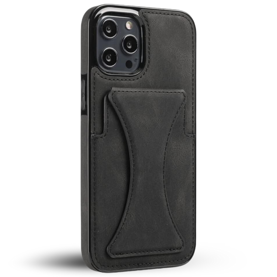Case de Couro iPhone - SlimVault Preto