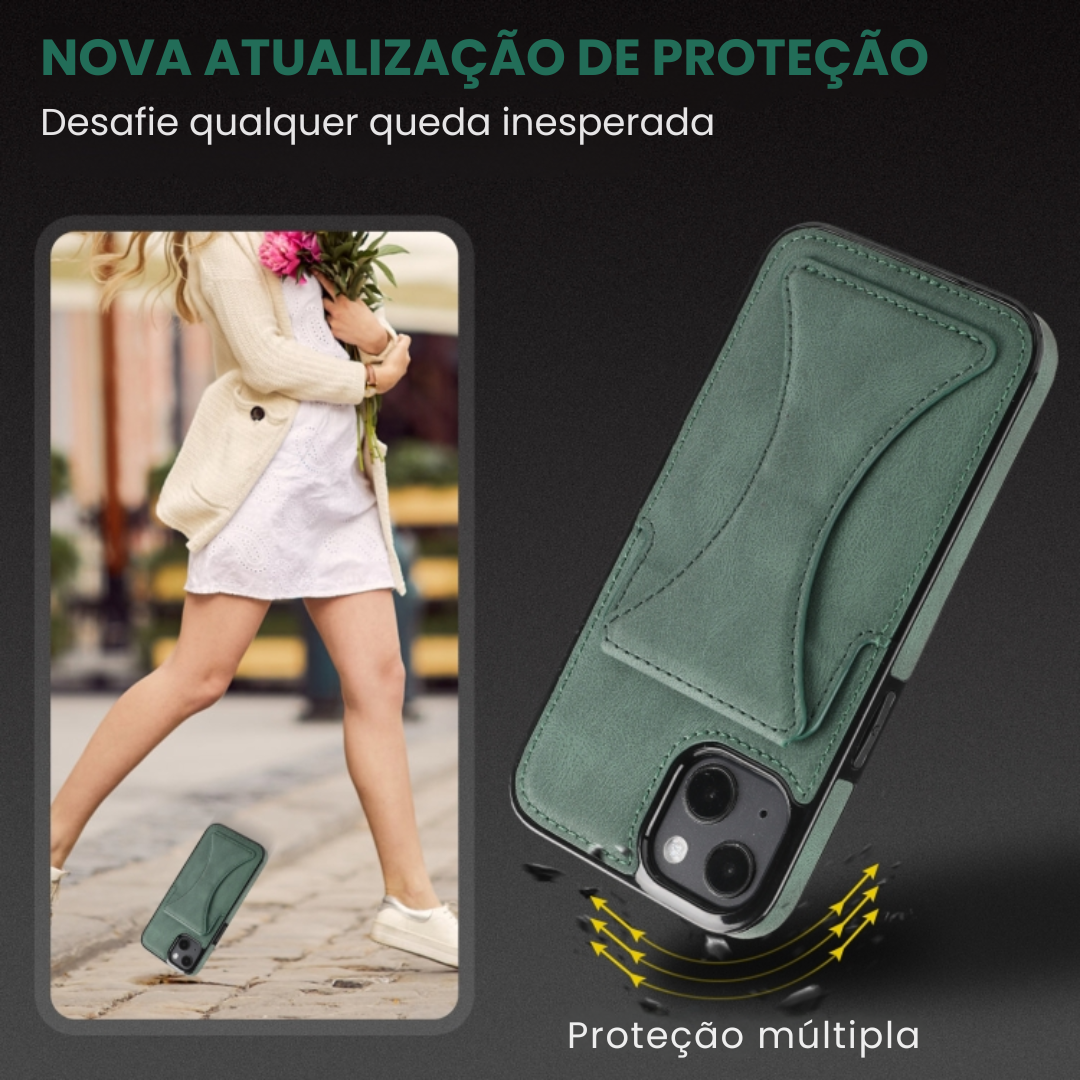 Case de Couro iPhone - SlimVault Verde
