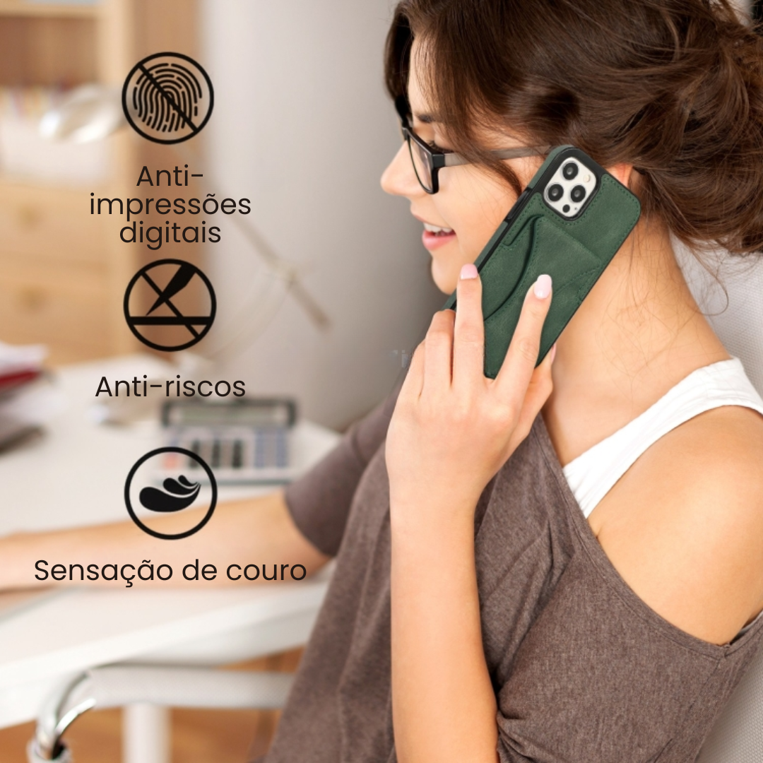 Case de Couro iPhone - SlimVault Verde