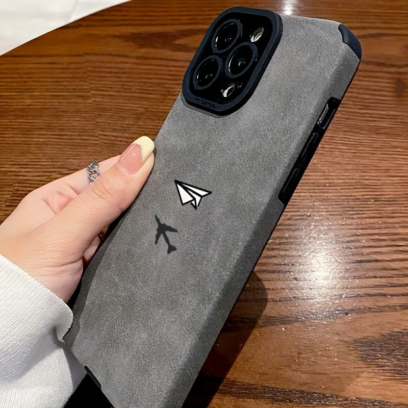 Case de Couro Sintético Simple Airplane iPhone