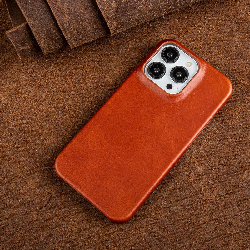 Case de Couro iPhone - Vintage Laranja
