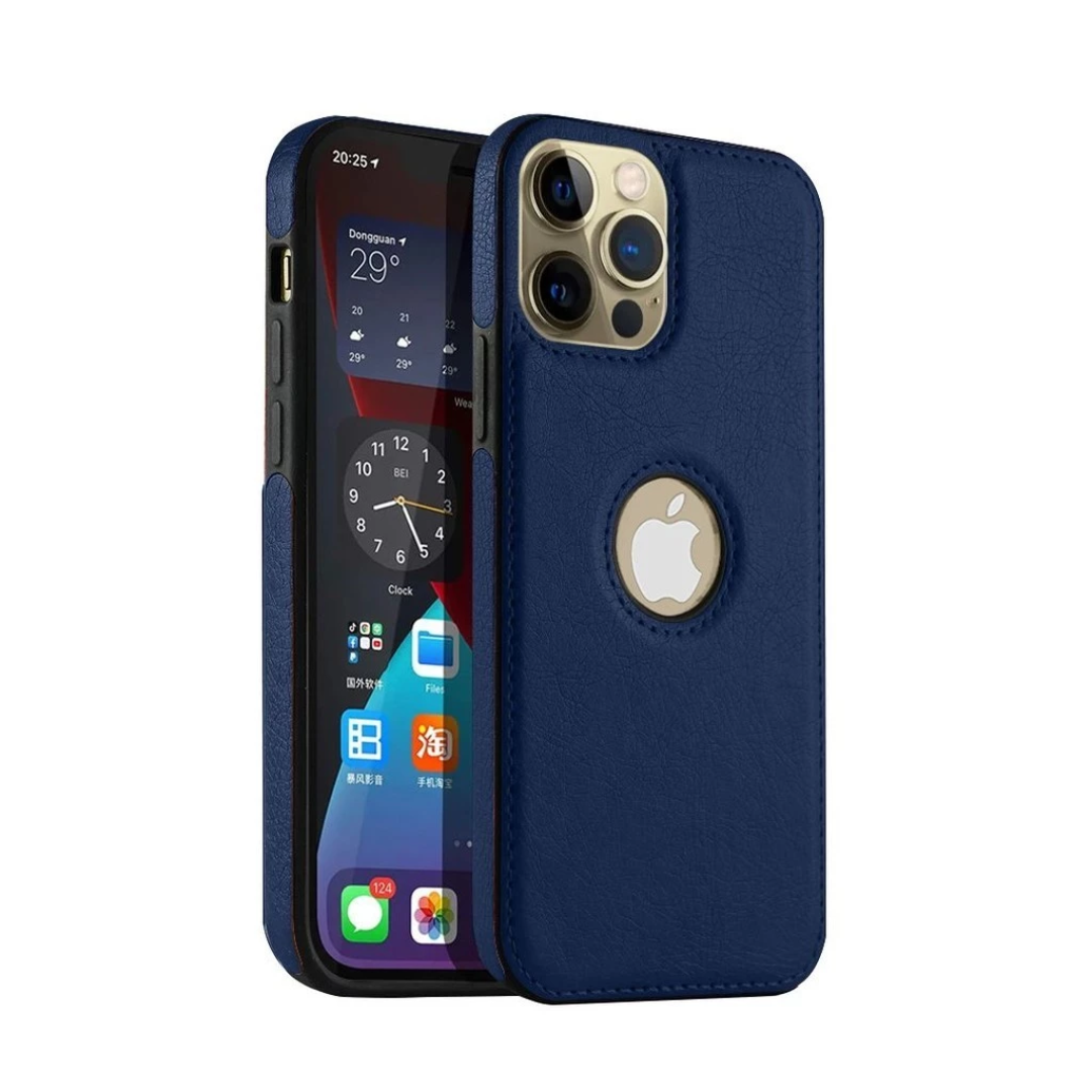 Case de Couro iPhone - Artisan Azul Marinho