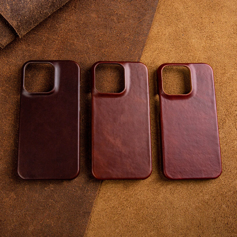 Case de Couro iPhone - Vintage Marrom