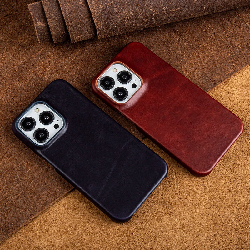 Case de Couro iPhone - Vintage Marrom