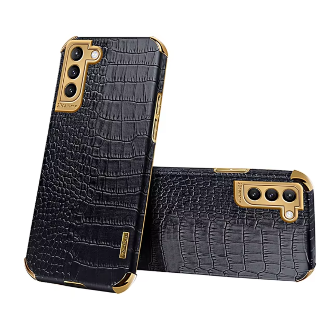 Case de Couro Crocodile Premium Samsung Preto