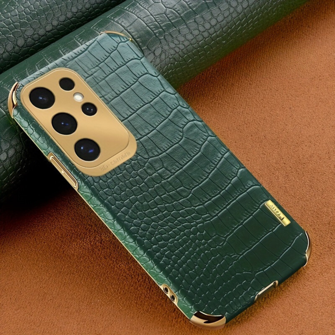 Case de Couro Crocodile Premium Samsung Verde