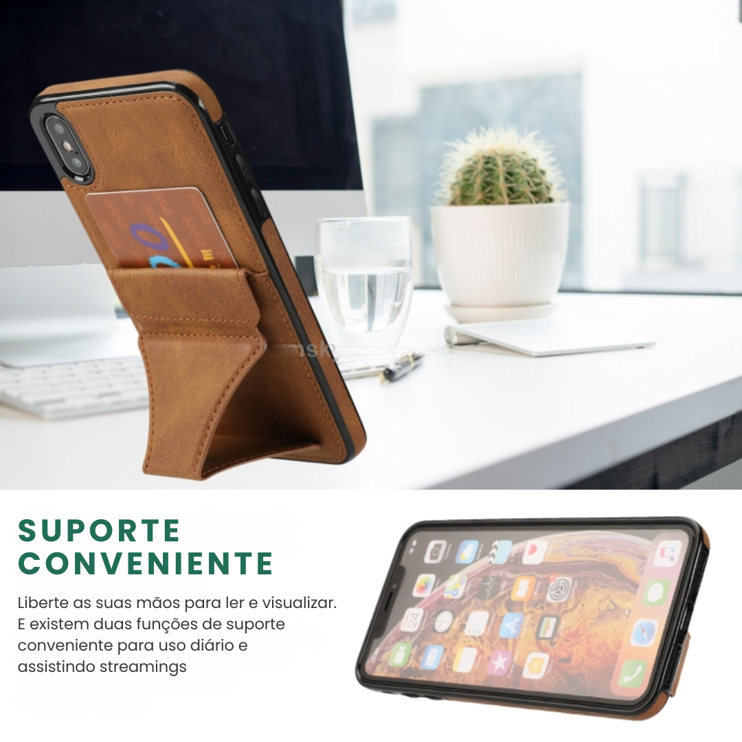 Case de Couro iPhone - SlimVault Marrom