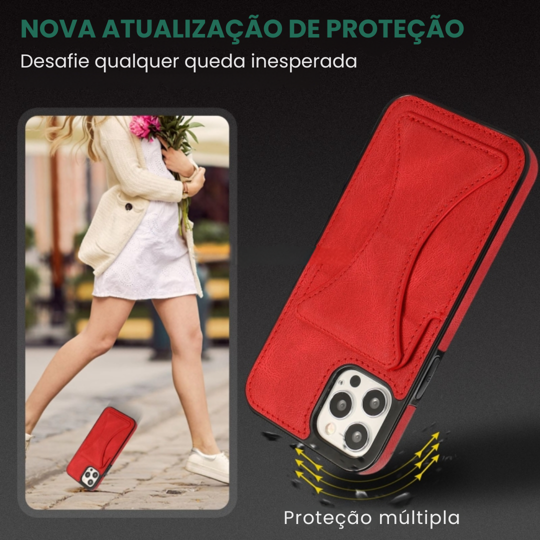 Case de Couro iPhone - SlimVault Vermelho