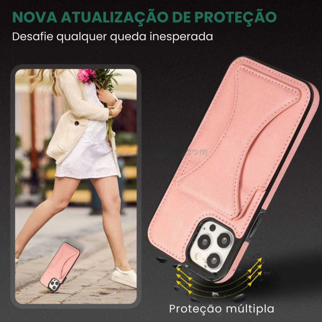 Case de Couro iPhone - SlimVault Rosa