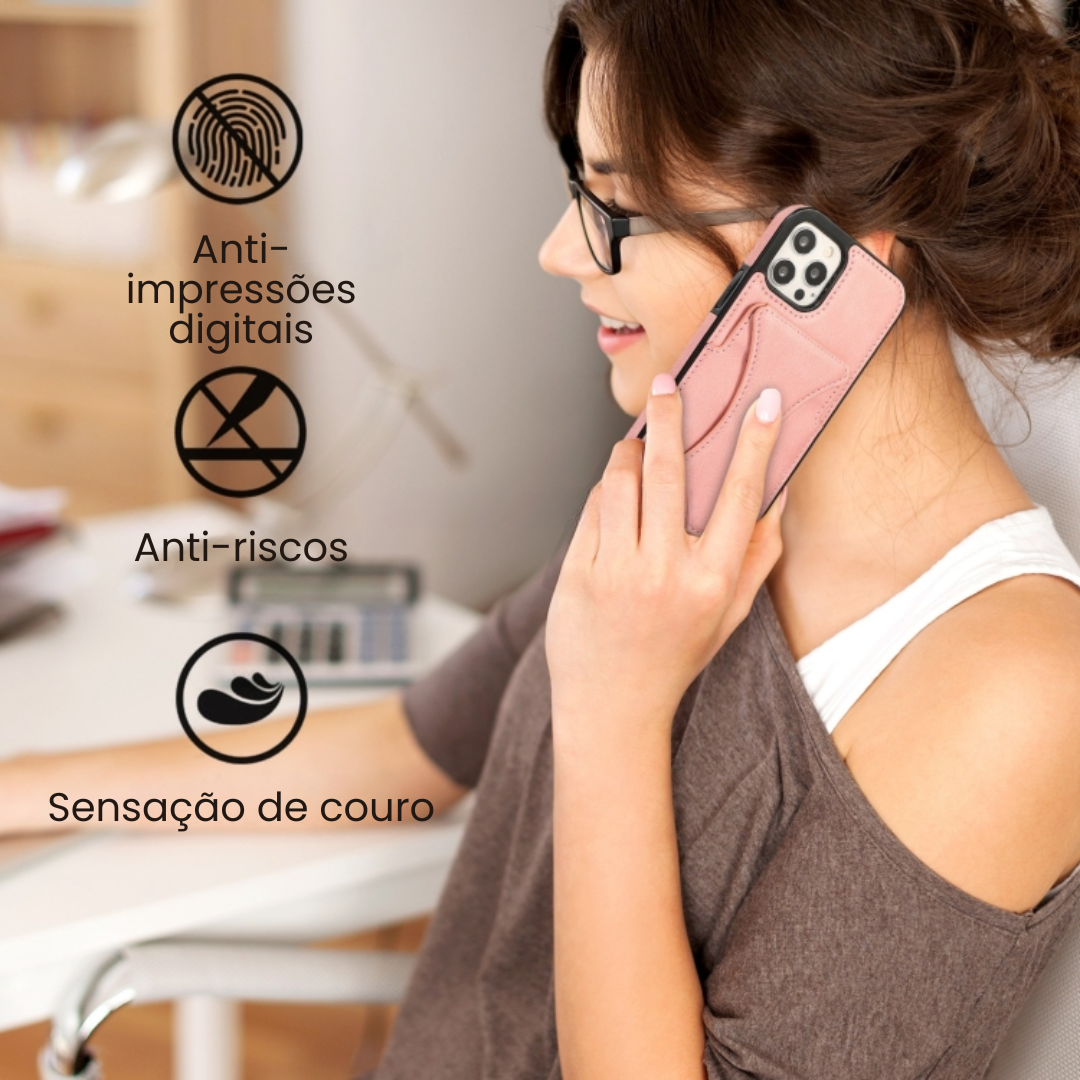 Case de Couro iPhone - SlimVault Rosa