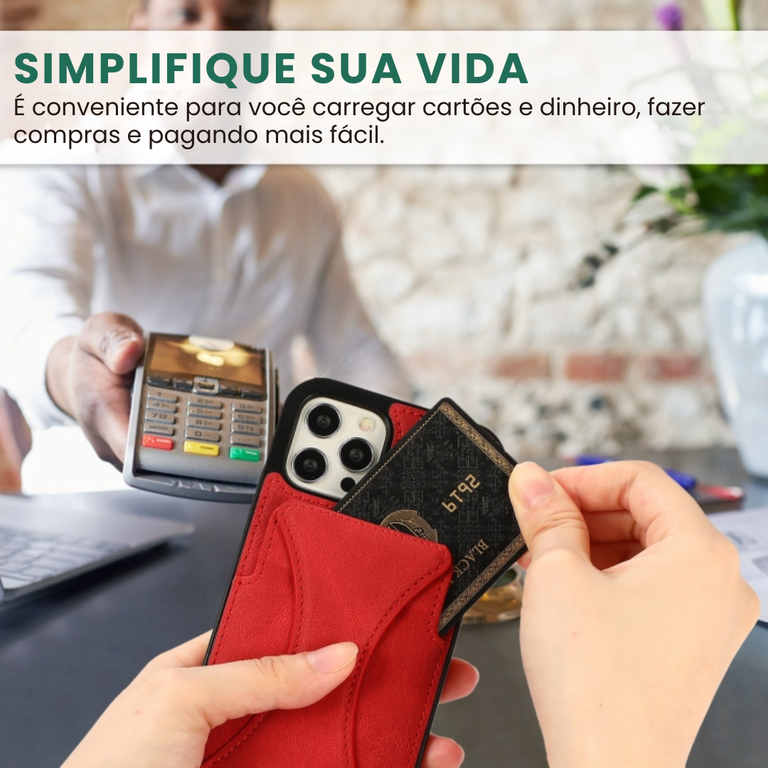 Case de Couro iPhone - SlimVault Vermelho