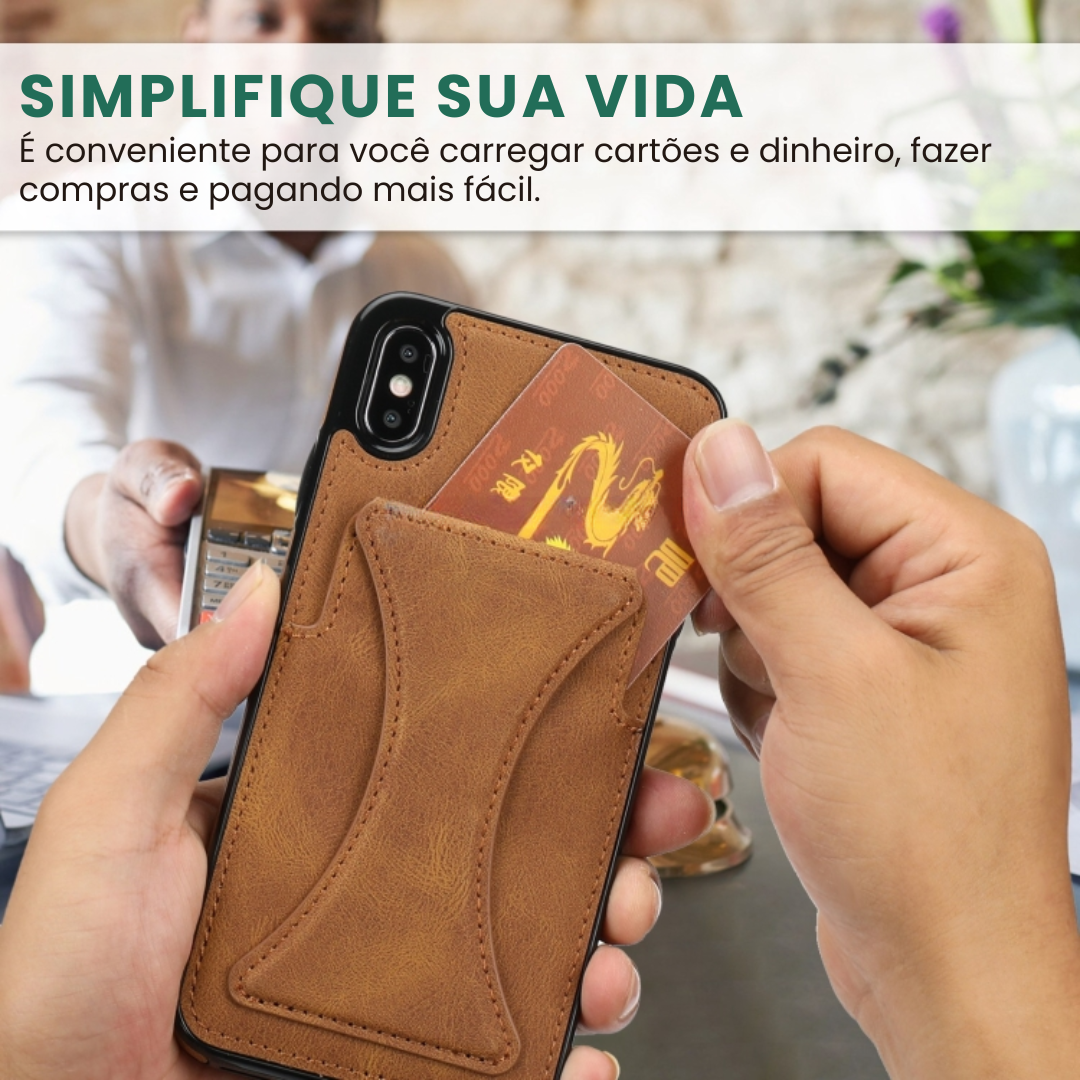 Case de Couro iPhone - SlimVault Marrom