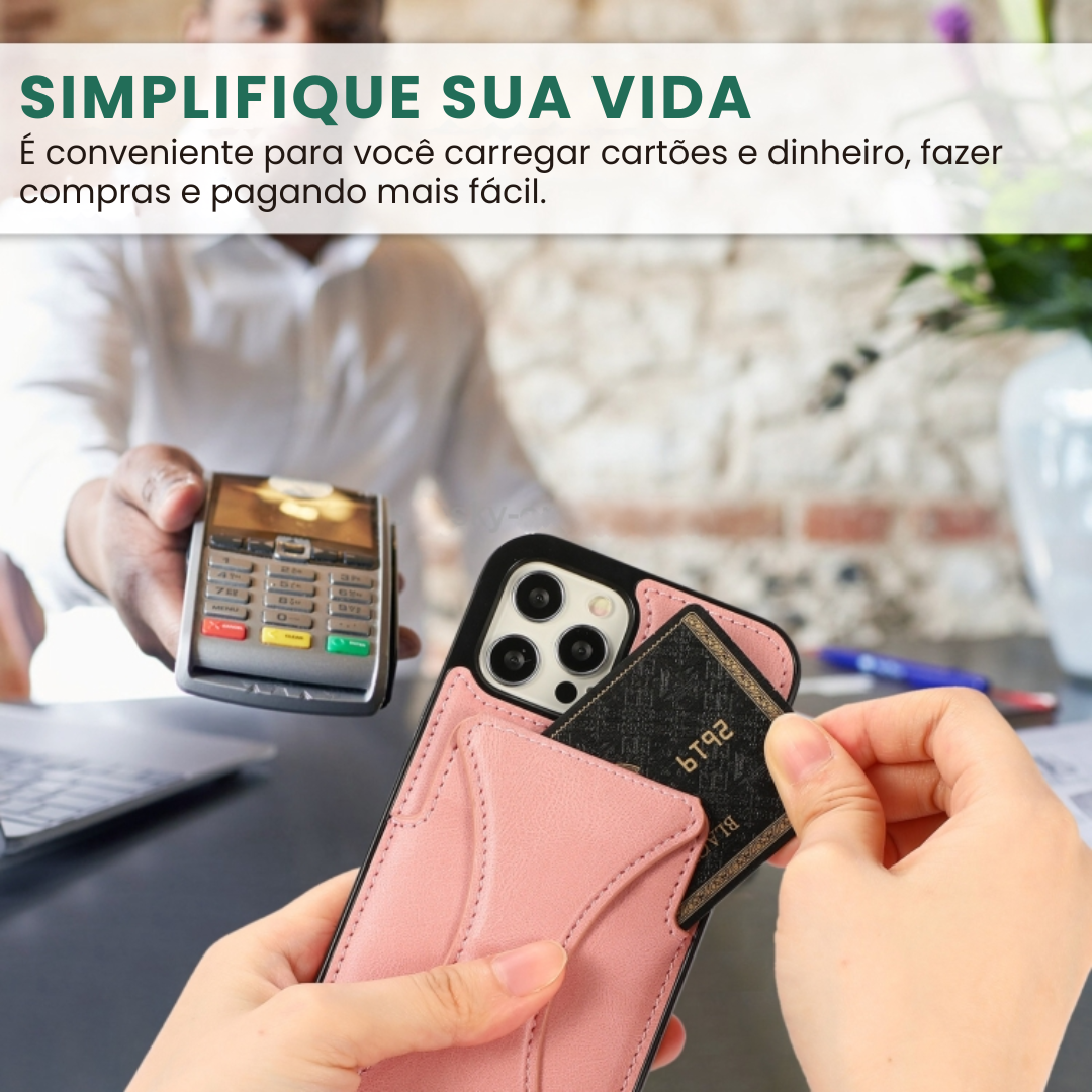 Case de Couro iPhone - SlimVault Rosa