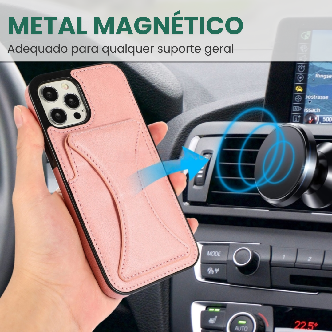 Case de Couro iPhone - SlimVault Rosa