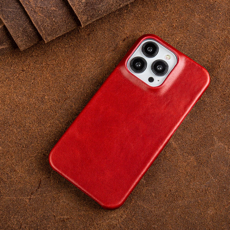 Case de Couro iPhone - Vintage Vermelho