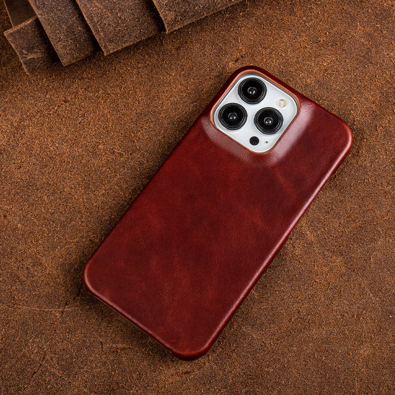 Case de Couro iPhone - Vintage Vinho